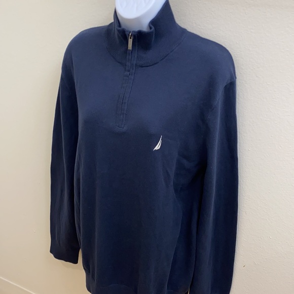 Nautica Mens Navy Blue Pullover Sweater L - Picture 4 of 7
